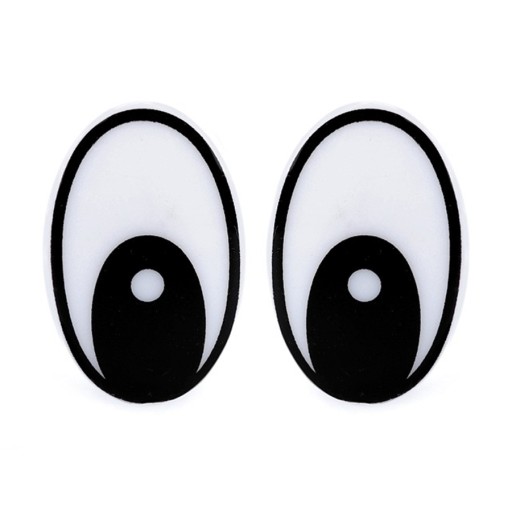 4x Bezpečná SVORKA OČIA pre hračky maskota OVÁLNA BIELA 19x29 mm