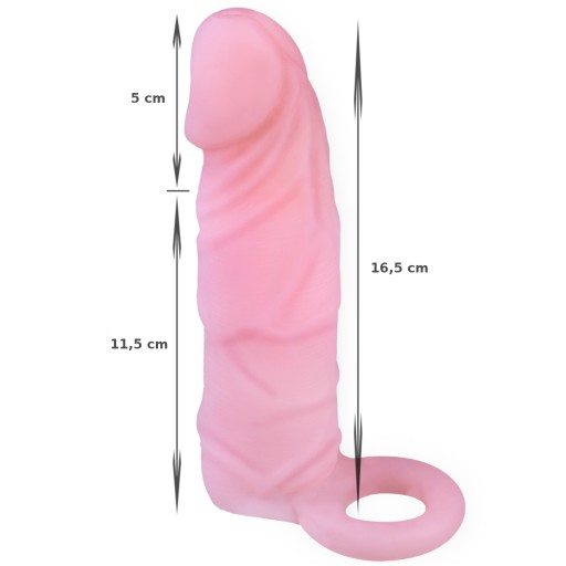 CyberLeather predlžovací kryt na penis, 5 cm