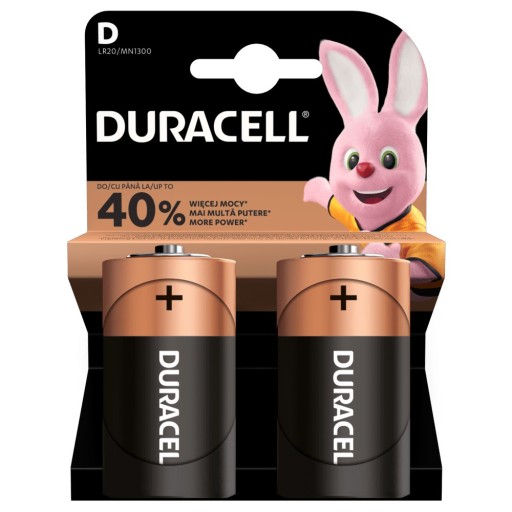 2x ALKALICKÉ BATÉRIE DURACELL D LR20 Blister