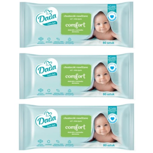 Dada Extra Soft Comfort vlhčené obrúsky 3x80 ks.