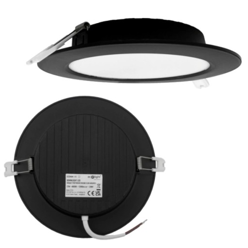 Zapustené stropné LED svietidlo Plafon okrúhle čierne 12W 4000K 17cm