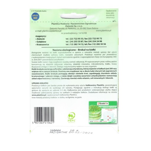 Bio semená klíčkov - Brokolica 10g