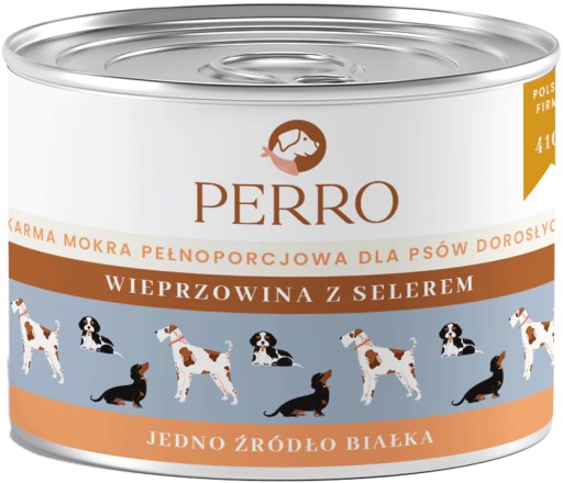 PERRO MOKRÉ KRMIVO PRE PSA Bravčové so zelerom 410g
