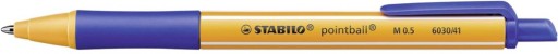 STABILO POINTBALL 6030/41 výsuvné guľôčkové pero, MODRÉ