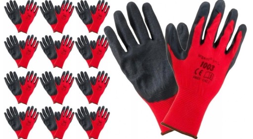 12x pracovné rukavice URGENT 1003 latex #8
