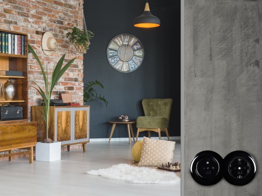 LOFT RETRO STREDOVÝ RÁM ČIERNA JLM