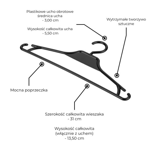 Vešiak - 10 ks detské 31 cm vešiaky na detské oblečenie