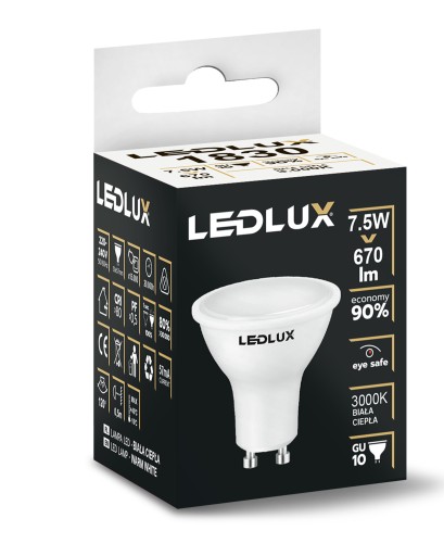 LED žiarovka GU10 7,5W = 70W SMD 3000K teplá Premium LEDLUX nebliká