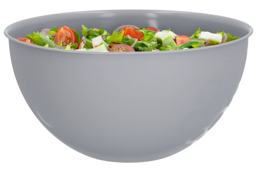 Veľká plastová kuchynská misa, šedá Ø28 cm, šalátové misy na šľahanie, 6l