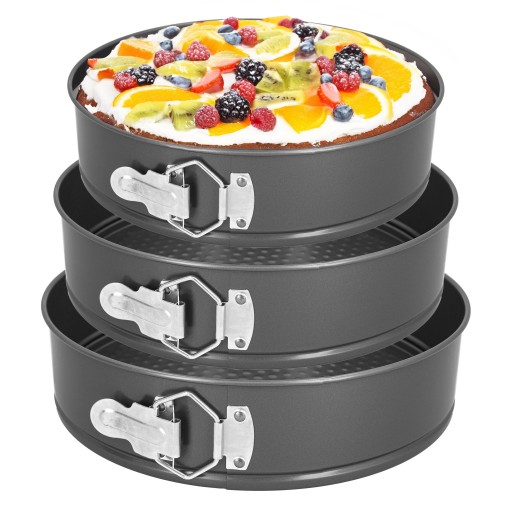 Pružinový plech na pečenie tort, tortová forma, sada 3x, okrúhly