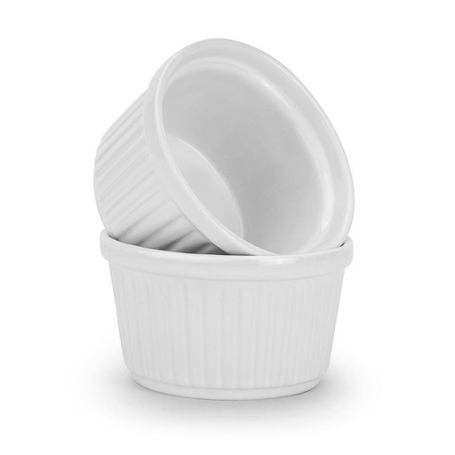 PEVNÉ HRABLE RAMEKIN, 2 KS, BIELE