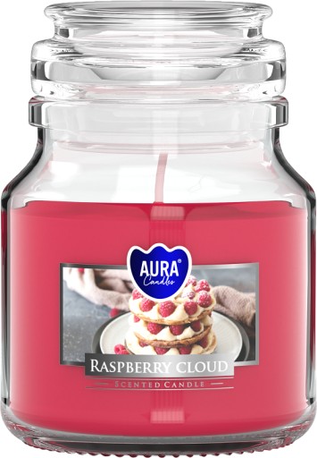 SMALL Vonná sviečka v tégliku BISPOL Aura 28H RASPBERRY CLOUD