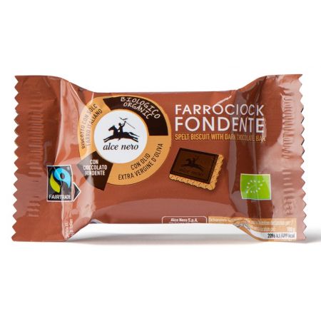 Alce Nero Špaldové sušienky s fair trade tmavou čokoládou