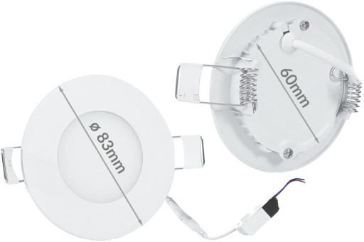 LED PANEL, ZAPOMIEVANÝ, STROPNÝ PANEL, okrúhly, MALÝ, 3W, 230V