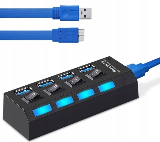 USB HUB 4-PORTOVÝ ROZDEĽOVAČ USB 3.0 SPLITTER