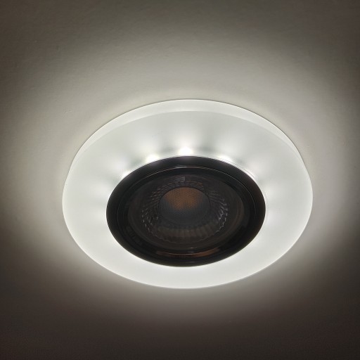 Stropné svietidlo zo skla Halagen + LED pásik GU10