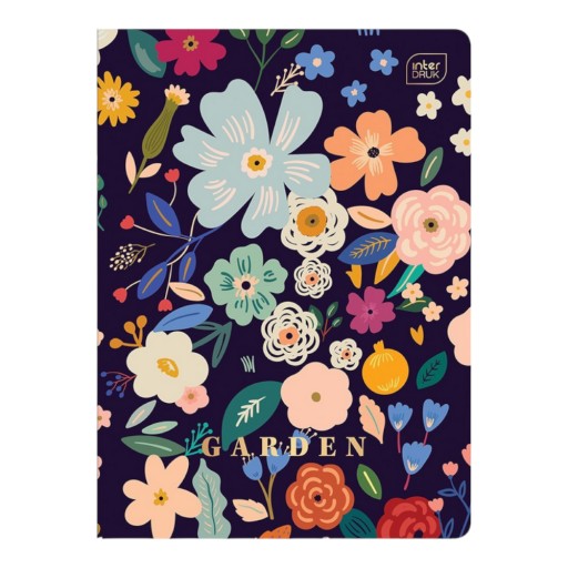 Zápisník A5, mriežka, 60k, kvety HS GARDEN Interprint
