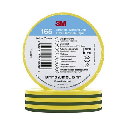 3M TEMFLEX izolačná páska zeleno-žltá 19mm x 20m x 0,15mm