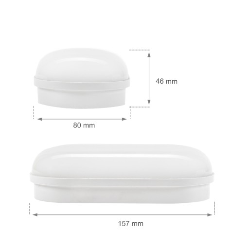 Prisadené LED svietidlo 8W IP54, biele, neutrálne oválne
