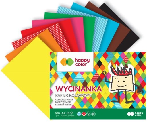 Farebný papierový výrezový blok A4/10 Happy Color