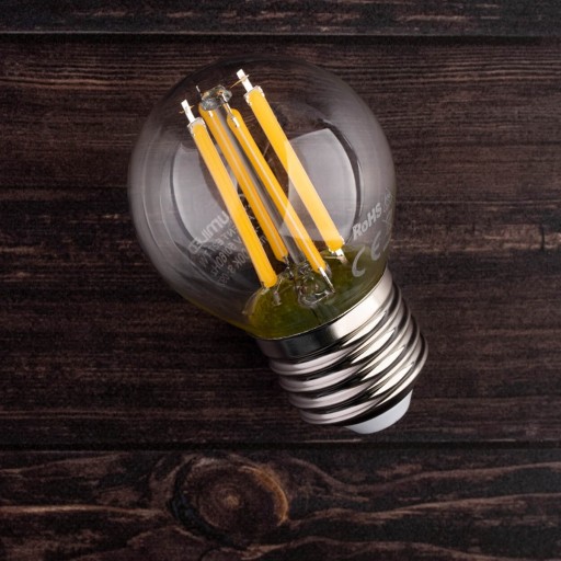 LED GUĽOVÁ žiarovka E27 7W 3000K FILAMENT LUMILED