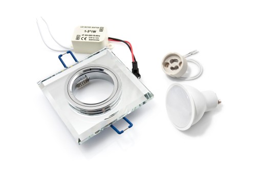 SADA HALOGÉNOVÉHO SKLA + LED ŽIAROVKA 1,5W + GU10 6000K