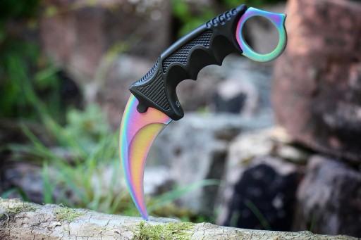 KARAMBIT FADE KNIFE RAINBOW SCASE CLAW CS:GO SURVIVAL TACTICAL OSTRÉ POUZDRO
