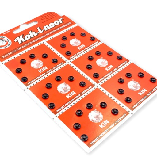Čierne kovové patentky 5,5/5mm - 6 ks.