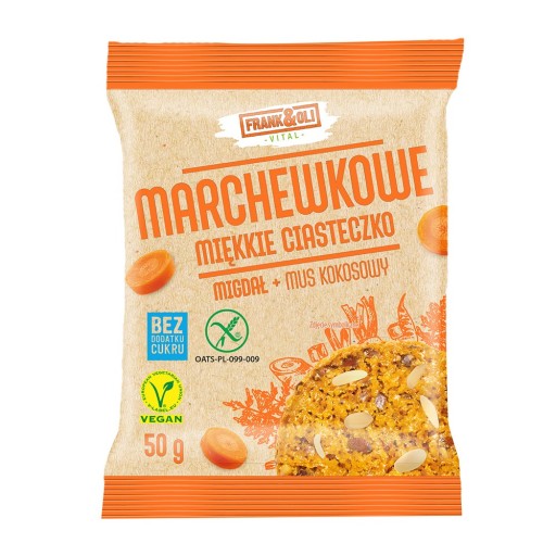 Mäkká mrkvová torta mandľa + kokosová dužina 50g FRANK&OLI