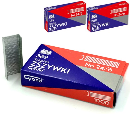 Sponky z pozinkovanej ocele Grand 24/6 1000 ks. x3 balíky