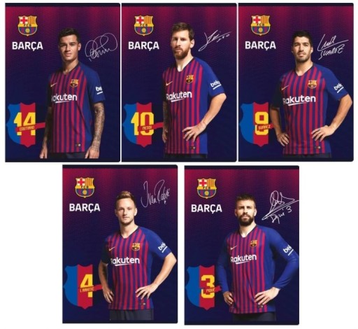 FC BARCELONA ŠKOLSKÝ ZÁPISNÍK A5 tri farebné linky 16 listov 1 kus