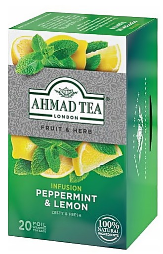 AHMAD PEPPERMINT Čaj s citrónom 20ks, zabalený