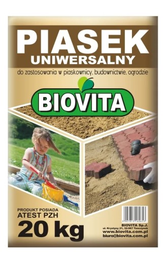 Čistý piesok pre pieskovisko CERTIFIKOVANÉ! BIOVITA 20 kg