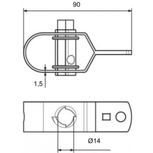 NAPÍNAK NAPÍNAK PRE DRÔT SIETE 90 MM, ČIERNA