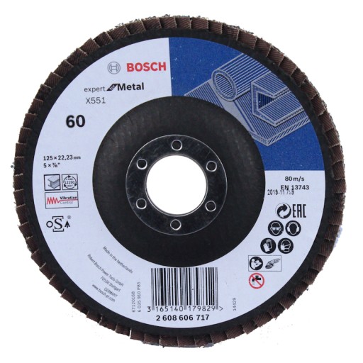 KLAPKOVÝ KOTOUČ 125mm GR.60 EXPERT NA KOV BOSCH