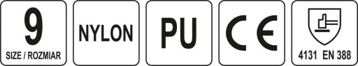 PRACOVNÉ RUKAVICE NYLONOVÉ, ČIERNA, VEL. 9 - 5 PAR