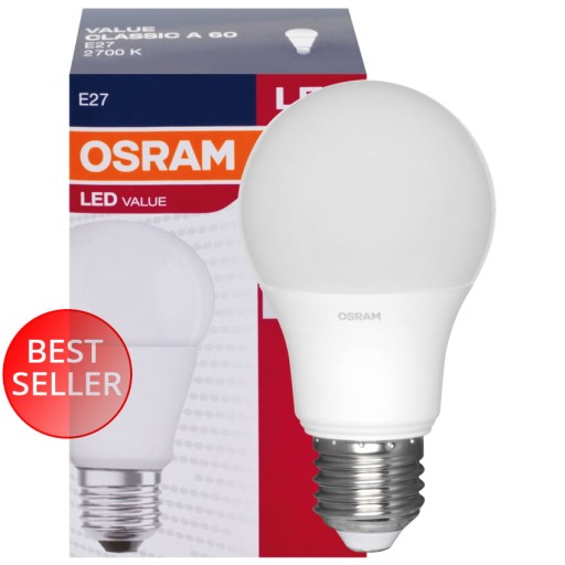 Osram LED žiarovka E27 8,5W=60W 806lm 2700K TEPLOTA