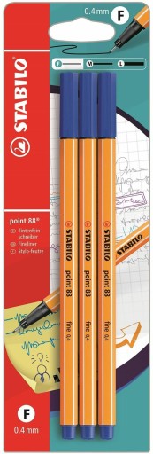 Jemné linky Stabilo Point 88 3x Blue B-14827-10 Set
