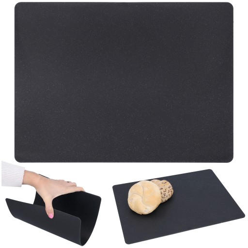 FLEXIBILNÁ kuchynská doska na krájanie, čierna, flexibilná plastová podložka, 33x24