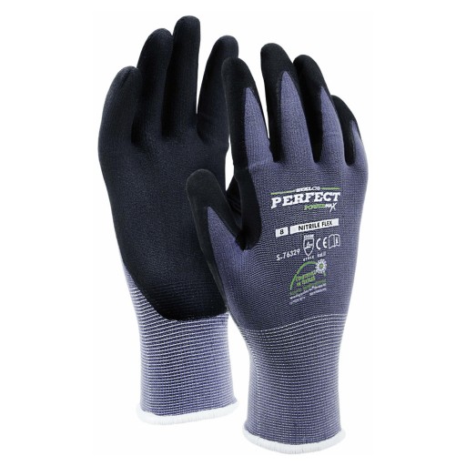 Nitrilové flex nylonové rukavice veľkosť 9 powermax STALCO
