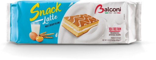 Balconi Snack Latte piškótový chlebíček s mliečnym krémom 280 g