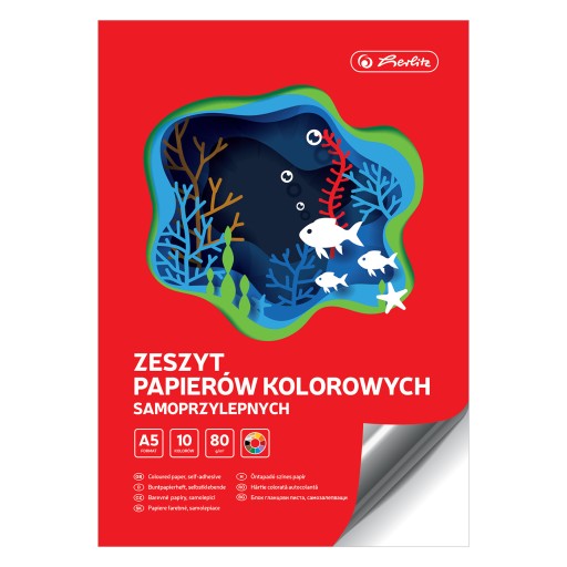 Samolepiaci farebný papier Herlitz A5, 10 listov