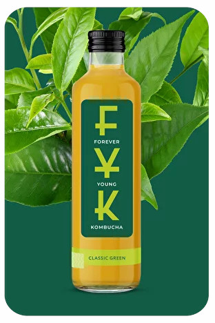 Kombucha Classic zelený 0,25l Forever Young nápoj FYK