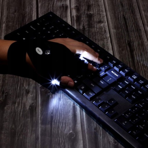 Rukavice s LED baterkou do čelovky 1 KUS