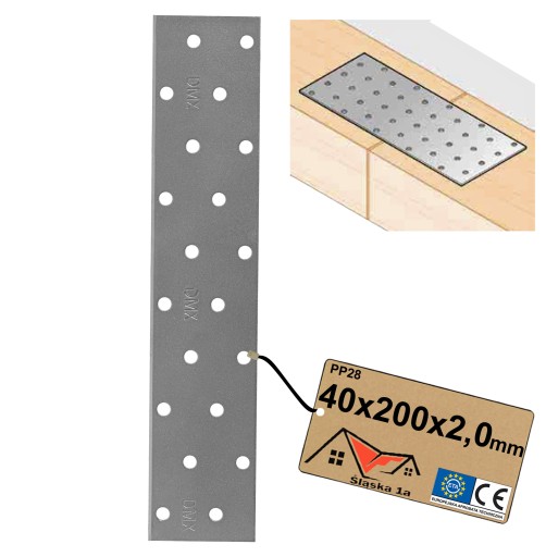 PERFOROVANÝ PLACHT PLOCHÁ TYČ TESNENIE PLOCHÝ PLECH PLOCHÝ PLACHT 40x200x2,0mm