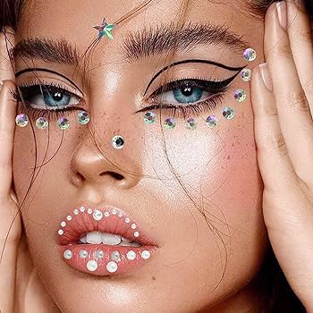 NÁLEPKY KRIŠTÁĽOV TVÁR ZIRKONIOVÉ DIAMANTY 3D OČI MAKE-UP NECHTY