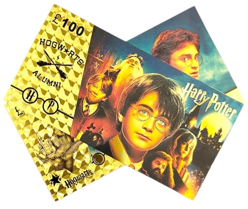Harry Potter 100 librová krásna pozlátená bankovka