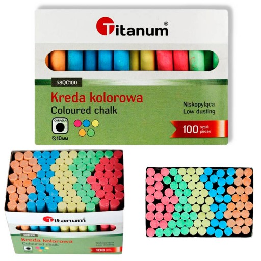 Farebná školská krieda, 100 kusov
