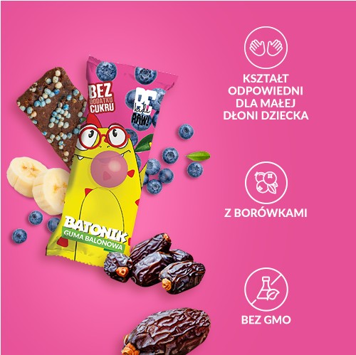 Detská tyčinka BeRAW Kids s príchuťou Žuvačka bez pridaného cukru 25g