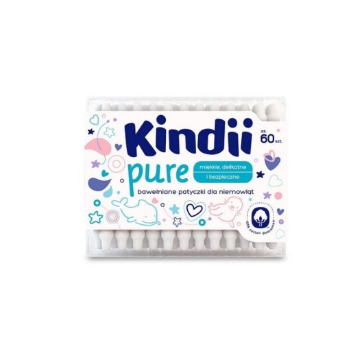 KINDII Hygienické tyčinky s obmedzovačom 60 ks
